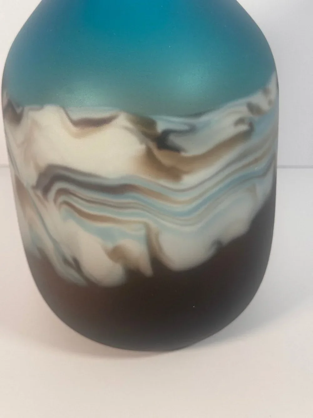 Brown and blue Ombre glass vase